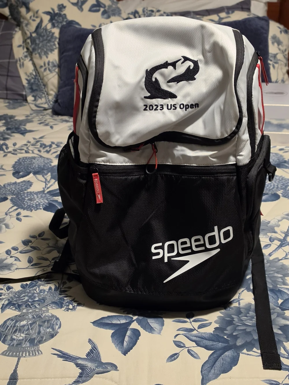 Speedo Black, White & Red 2023 US Open Athletic Backpack